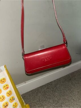 Vintage Gucci Red Leather Mini Shoulder Bag Y2K Made in Italy